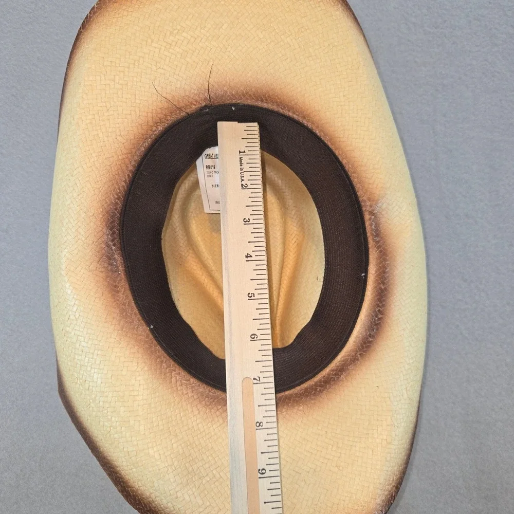 Great West Hat Co Cowboy Hat Child XS Tan Brown‎ Ombre Toyo Straw Beaded RB016
